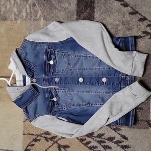 Wallflower size small jean jacket with hood size small NEW!